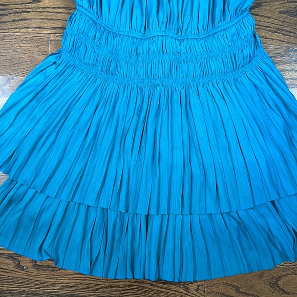 Current Air Mini Dress Smocked pleated Medium TEAL long sleeve tunic - Picture 8 of 8